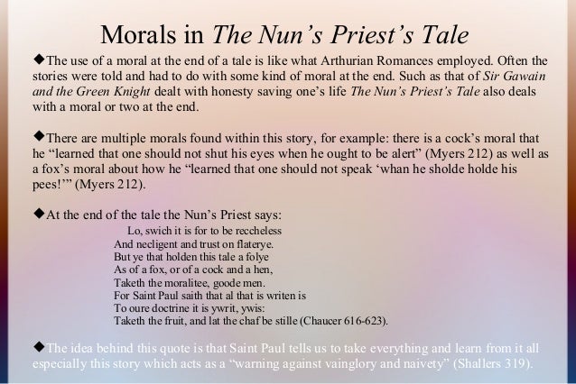 A literary analysis of nuns priests tale tone of the nuns priests tale